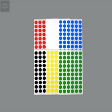 리캐스토어 원형스티커 12MM 7매 식당스티커, 검정