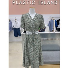 [정품매장] 플라스틱아일랜드 캐주얼 데일리 원피스 PQ2WO065 허리레이스쉬폰
