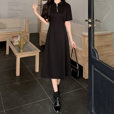 폴로 카라 반팔 드레스 A라인 원피스