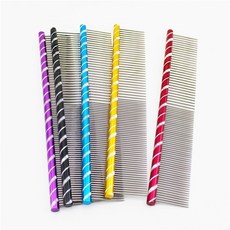 강아지 고급 브러쉬 10 몫 19cm 16cm 견 빗 얽히고 설킨 고양이 를위한 밝은 멀티 컬러 스트라이프 손질 빗 이발사 손질 도구, 무작위로 보내기