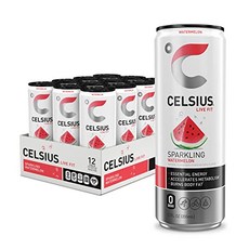 CELSIUS Sparkling Watermelon Functional Essential Energy Drink 12 Fl Oz (Pack of 12) null, 1