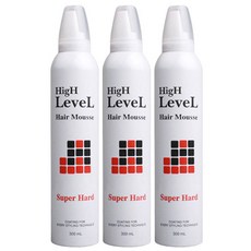 하이레벨 헤어무스 (슈퍼하드) 300ml 무스 3개, 단품