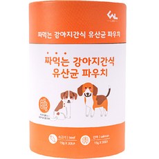 씨엔앨라이프 짜먹는 강아지간식 유산균 파우치 15g 2종 30p + 30p, 소고기, 연어, 1세트