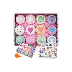fungoo® 버스밤 12개 입욕제 선물 선물 세트 생일 선물 BOX 포함 농구공 탄산 여성 어린이 솔트 컬러풀 12개 세트, 1개