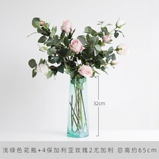 도매팡 라이크 유갈리엣 노르딕 INS 무드 인조 거실 식탁 꽃꽂이 코르사주 빔 장식품, 라이트그린 색깔 꽃병 _2유갈리 4즈