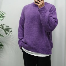 미꼬장 남자 오버핏 알파카 니트티셔츠 [6컬러]