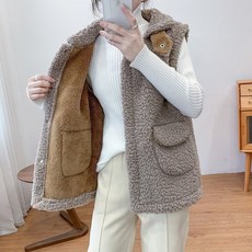 리버시블 양모베스트 울 베스트 집에서입는 뽀글이 양털 조끼