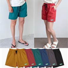 예꾸미 남여공용 시원한 여름 썸머 패치 고무줄 밴딩 포켓 주머니 바캉스 휴가 비치 웨어 물놀이 여행 룩 편안한 기본 무지 데일리 베이직 끈 스트랩 숏 핫 짧은 미니 반 바지 팬츠