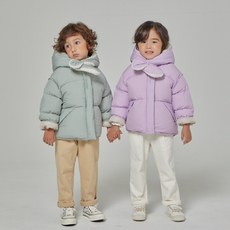 치크 괴정점 귀여운 멋스러운 오리털 점퍼 공용 후드탈착 푸퍼다운 CKJD20W1B_