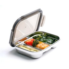 Simvola Fresh Lock不鏽鋼長方形3格便當盒 S號, 360ml, 1個