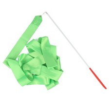 2m 체육관 댄스 리본 리듬 장비 발레 스 트리머 체조 레인보우 스틱 Twirler for Kids, 초록