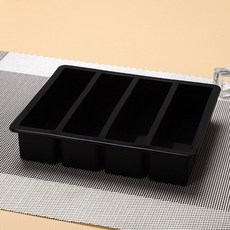 실리콘 아이스볼 얼음트레이긴 아이스 큐브 재사용 가능한 트레이 아이스 큐브 몰드 탈착식, 검은색, 검은색, 1개