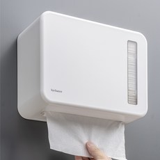 무타공 대용량 핸드타올 케이스 페이퍼타올 디스펜서 바이챈스, 1개, 매트 화이트 1개, 매트 화이트