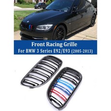 BMW 3시리즈 E92 E93 05-13 전면 범퍼 키드니 그릴 M 컬러 카본 하부 레이싱 부품 크롬 Black 10-13, 카본 룩 05-09