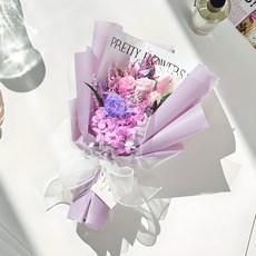 Maison de Floret 永生花花束 + 購物袋, 紫色