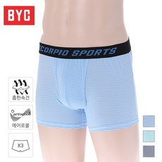 [BYC] 에어로쿨 기능성 남성 드로즈 팬티 3매 SCR6809