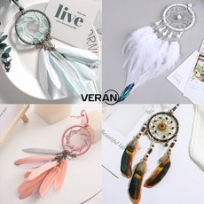 VERAN 정품 차량용 미니 드림캐처 고퀄리티 인테리어, 브라운블루