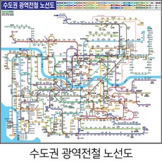 [스마일맵] 미니지도 - 수도권 광역전철노선도 79*55cm 종이 코팅 2종, 종이형