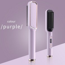전기 빗 뜨거운 다기능 스트레이트 헤어 스트레이트 너 빗 음이온 안티 Scalding 스타일링 도구, 02 보라색_02 EU