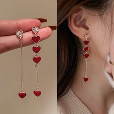 레드하트귀걸이