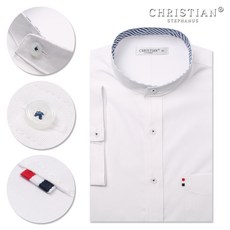 크리스챤 남자 폴리혼방 무지 반소매 정장셔츠 CR280 (white)
