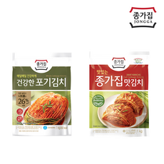 종가집 건강한포기김치1kg+맛김치(파우치)1kg, 단품