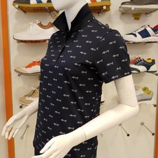 루이까스텔 23년 SS신상 여성 봄여름 전판 강아지 프린트 카라 반팔 티셔츠