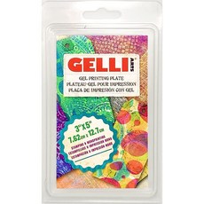 Gelli Arts 인쇄판 젤 아트 프린팅 플레이트 직사각형 인쇄 표면 7.6x12.7cm(3x5인치), 3 x 5인치