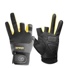  지맥스 남성용 리플 낚시 두 손가락 낚시장갑, 블랙 