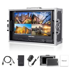 SEETEC 휴대용 라이브 스트리밍 방송 디렉터 모니터 ATEM 미니 믹서 프로용 15.6 인치 4K HDMI 멀티뷰, 한개옵션1, 1개