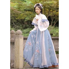 차이글로벌샵 한복을 입은 치마 옥술 에스닉 여성 묘함 오리지널제작 신조가 있다 허리일치 옷깃을 대는 저고리 겨울 가을 풀