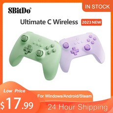 PC 윈도우 10 11 스팀 PC용 8 BitDo-Ultimate C 게임패드 무선 2.4G 연결 Ultimate 시리즈 간편 버전, 1개, 4.2.4G Green A Cap