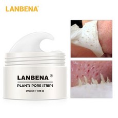 Dehan Lanbena 블랙 마스크 블랙 헤드 리무버 껍질 벗기기 마스크 진흙 페이스 마스크 코 마스크 모공 스트립 여드름 치료 딥 클, 1개