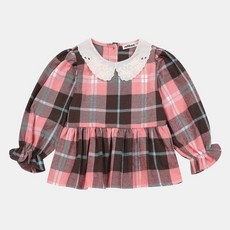 밀리밤 레이스카라 체크블라우스mlbl20n01