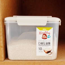더제이지 국산 쌀통10kg 잡곡보관통 냉장보관 쌀통 화이트, 1개