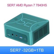 Beelink 미니 PC SER7 MAX AMD Ryzen 7 7840HS 9 6900HX DDR5 32GB1T PCIe4.0 SSD Radeon 780M USB4 홈 데, 02 SER7 7840HS GREEN_01 CHINA