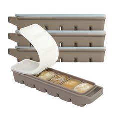 비비또 칸칸냉동보관 초기 중기 실리콘 아기 이유식큐브 냉동 보관 6구, 4개, 아메리카노그레이, 180ml