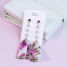 데일리유니크 큐빅 패브릭 드롭 귀걸이