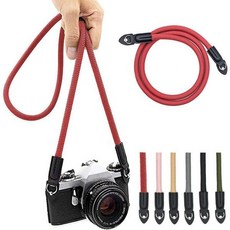 카메라 스트랩 빈티지 100cm 나일론 클라이밍 로프 넥 숄더 마이크로 싱글 및 DSLR 카메라레드용, Red, 1개