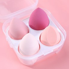 모먼트비 물방울 퍼프 에그 똥 퍼프 메이크업 스펀지 4p+케이스, 핑크, 4개