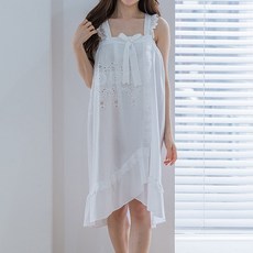 지니골프 여성골프샤워가운 해바라기 순면 끈가운 아이보리