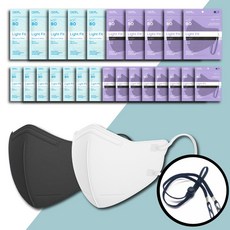 빅사이즈 아에르 라이트 핏 KF80 대형 사이즈 L 얼큰이 마스크 숨쉬기 편한 여름용 시원한 스트랩, 50매, 라이트핏 대형L