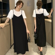 데일리앤 스피나 스퀘어 끈나시 레이어드 바스락 뷔스티에 롱 원피스 봄 여름 가을