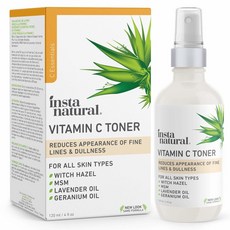 InstaNatural Vitamin C Facial Toner Spray 인스타네츄럴 비타민C 페이셜 토너 스프레이 4oz(120ml), 1개