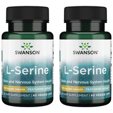 스완슨 울트라 아지퓨어 L-세린 500mg 베지 캡슐, 60개입, 2개, 60정