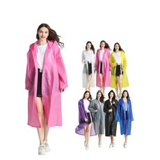EVA 레인 코트 어른용 남녀 겸용 자전거 여성 통학 레인 판초 롱 길이 소매