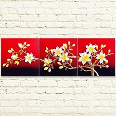 디엠_글로벌마켓1029레드 목련 부조 액자 3P 중 선물용액자 마블액자 와이드액자 고급액자 인테리어액자시월애_마켓1092, ★굴단지★