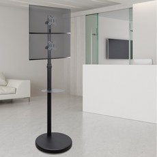 엔산 엔산마운트 NS-3200V 세로2단 모니터 TV스탠드 이동식 티비거치대 32인치 자체생산, 블랙, 1개