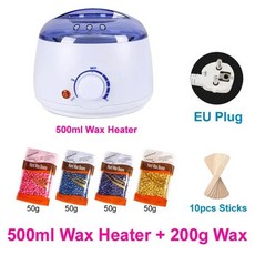 제모용 왁스 기계 파라핀 히터 왁싱 콩 제모기 워머 녹는 냄비 200ml 500ml, [16] W-EU-500ml Kit