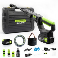 SHILONG 무선 고압세척기 고압세차기 휴대용 세차기 물분사량 1분 6L